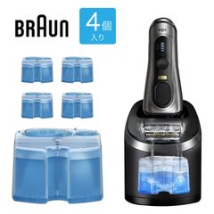 BRAUN CCR4 CR 4個入り メンズシェーバー用 アルコール 洗浄液 クリーン＆リニュー レモンの香り 大容量 純正 正規品 カートリッジ 交換 洗浄 除菌 シェーバー シェービング ブラウン (06)