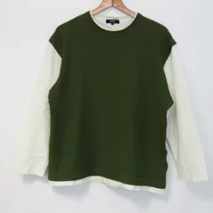 ビームスハート 長袖Ｔシャツ クルーネック バイカラー トップス メンズ Sサイズ グリーン×ホワイト BEAMS HEART 【中古】