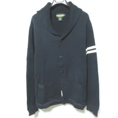 美品 RALPH LAUREN RUGBY ラルフローレン ラグビー ショールカラーニットカーディガン L ネイビー メンズ 古着 中古 USED