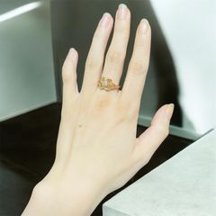 祝福の葉 ゴールドリング 指輪 リーフモチーフ 華奢 15号相当