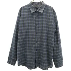 GAP ギャップ チェック柄 長袖 シャツ XL チャコールブラック メンズ 古着