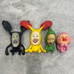 【４個セット】　こびとづかん　おすわりマスコット　フィギュア　ガチャガチャ