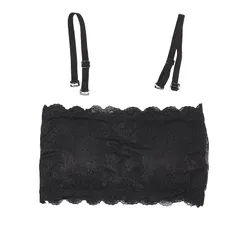 【新品】 [LOVHU JIMA] チューブトップ レース 黒 白 ブラトップ カップ付き 柔らかい 花柄 総レース ホックなし インナー レディース 夏 見せブラ キャミブラ 0