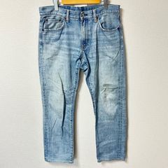 (^w^)b UNIQLO ユニクロ セルビッジ レギュラーフィットジーンズ 綿100% デニムパンツ ジーパン 赤耳 ストレート アメカジ デイリー タウンユース 古着MIX ライトブルー メンズ サイズW32