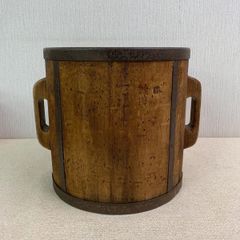 【フォロー割対象商品】時代物！　一斗枡　木製　古民具　古道具　古農具　木桶　樽　レトロ  Ｂ