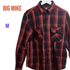 BIG MIKE ヘビーネルシャツ M サイズ　レッド　ネイビー　ビッグマイク