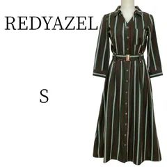 ★美品 REDYAZEL グリーン
ストライプ ロング シャツワンピース S