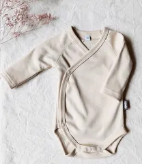 《COODO》ベビー　ボディ肌着 62サイズ ／ KIMONO bodysuit (LONGSLEEVE)_vanilla