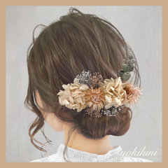 ウェディングヘッドドレス ＊ プリザーブドフラワー 結婚式 ウェディング ブライダル wedding bridal 前撮り フォトウェディング 髪飾り ヘッドパーツ ヘアアクセサリー ヘアパーツ ティアラ 花嫁 新婦 ピンク シルバー 緑 くすみ系 dress