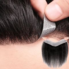 増毛シートLuce brillare 部分ウィッグ 貼るウィッグ 人毛100% 生え際 総手植え 貼る増毛 増毛シート 付け毛 薄毛 部分かつら 男女兼用 極薄フィルム ヘアピー [ナチュラルブラック (髪の長さ15cm)] [シートサイズ:1.2×16cm]