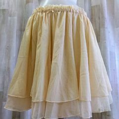 LOWRYS FARM ローリーズファーム 重ね着風シフォンスカート F クリーム