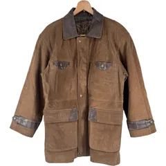 00s ヴィンテージ 牛革 本革 レザージャケット L ブラウン メンズ 古着 大きいサイズ アメカジ y2k