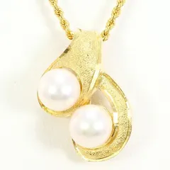 K18YG　ネックレス　necklace　アコヤ真珠　カード鑑別書　総重量約6.5g　約45cm