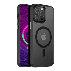 【人気商品】iPhone14ProMax用 ケース 半透明 マグネット搭載 ワイヤレス充電 耐衝撃 耐久性 全面保護 【米軍規格・MagSafe対応】Gtsoho 黄ばみなし ストラップホール付き イフォン14 Pro Max用 カバー マグセーフ対応 ブラッ