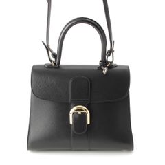 デルヴォー ブリヨンMM ボックスカーフ 2WAY ショルダー ゴールド金具 ハンドバッグ AA0405AAM099ZDO ブラック【中古】のサムネイル