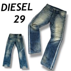 DIESEL ディーゼル メンズ デニムパンツ 29 ジーパン ジーンズ テーパード サルエル RN93243 CA25594 ダメージ加工 ブルー系 (F04)★