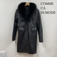 コムサデモード フォックスファー取外し可能 ラムレザーコート ＊ COMME CA DUMODE コムサデモード コート フォックスファー 羊革