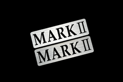 EE-519-2 MARK2 銀黒 アクリル2層 ステッカー トヨタ マーク2 61 71 81 90 100 110 バン ワゴン 前期 後期 モデリスタ 2枚1セット