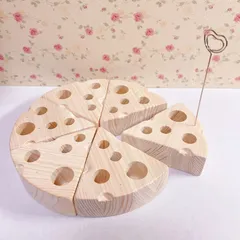 チーズ　木製　ペン立て　メモスタンド　ハンコスタンド　ハンドメイド　ヒノキ