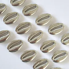 CCB カウリシェル 【 8個 】 貝 チャーム 貼り付けパーツ デコパーツ シルバー アクリル プラスチック メタルパーツ 立体的 アクセパーツ ハンドメイド 軽い 貝パーツ 海 貝殻
