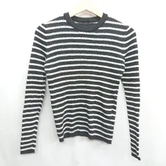 ◇ SENCE OF PLACE センスオブプレイス ボーダー柄 長袖 ニット サイズOne ブラック系 レディース E  【1407020002523】