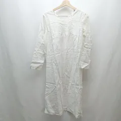 ◇ ◎ ●未使用● tsuharu リネン100% タック ナチュラル 長袖 ロング丈 ワンピース サイズFREE ベージュ レディース E 【1308290057445】