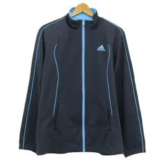 アディダス ジャージ ジャケット アウター クライマライト スポーツウエア メンズ Mサイズ ネイビー adidas 【中古】