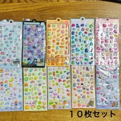 ボンボンドロップ風シール　3Dシール　ぷくぷくシール　まとめ　10枚　約500個ぷっくりシール ぷくぷく 選べるシール立体 動物 女の子 キラキラ シール帳 立体 シール クリア 動物 ハート 食べ物 手帳シール 携帯シール ネイル クリスマス　クリスマス