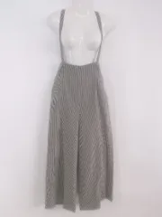 ◇ STRAWBERRY FIELDS ストロベリーフィールズ 千鳥格子 サロペット パンツ ブラック オフホワイト レディース P  【1212230005550】