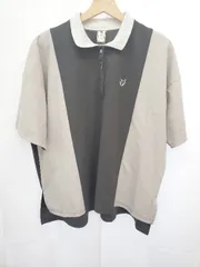 ◇ ⊂ NICOLE CLUB ニコルクラブ ブロッキング 半袖 ポロシャツ サイズFREE チャコールグレー レディース E  【1506180000407】