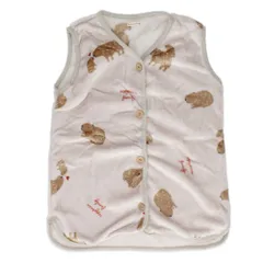 ☆ 6A.カピバラIV ☆ フランネルKIDSスリーパー スリーパー キッズ ベスト 着る毛布 パジャマ ルームウェア 前開き 半そで ボタン 寒さ対策 防寒対策 軽量 寝冷え防止 男の子 女の子 もこもこ 暖かい 部屋着 子ども 子供 あったかグッズ