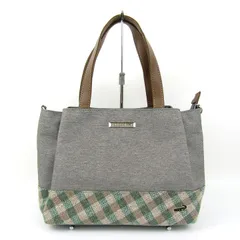 クロコダイル ショルダーバッグ ハンドバッグ 2way チェック柄 鞄 ブランド レディース グレー CROCODILE 【中古】