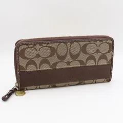 良品 コーチ ブラウン シグネチャー メンズ/レディース長財布 OKZ 2000000 NSK