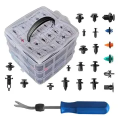 リベット 22種類 635個 セット リムクリップ バンパークリップ プッシュクリップ プッシュリベット 自動車フェンダー バンパー 汎用 パネルはがし 脱着 工具