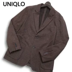 【美品】UNIQLO ユニクロ 秋冬 千鳥柄★ コンフォート テーラード ジャケット Sz.L メンズ