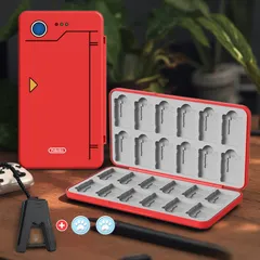 新着商品 ニンテンドースイッチ用24ビットゲームカードホルダー大容量アクセサリー磁気デザインABSシェル24枚のゲームカードと24枚のマイクロSDカードを収納可能耐久性落下防止かわいいブラックフライデー特価衝撃吸収コスト効率KRP