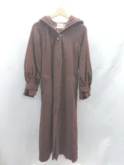 ■ ⊇ 31 Sons de mode フード付き ウール系 長袖 ロングコート サイズ36 ブラウン系 レディース E  【1412090011627】