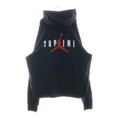 SUPREME (シュプリーム) 24AW×ナイキ ジョーダンブランド Hooded Sweatshirt HF0836-010 ロゴエンブロイダリー バックプリント プルオーバー スウェット パーカー
