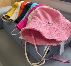 JACQUEMUS】ラージブリム☆バケットハットBeige/Light Pink
