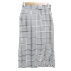 ミラオーウェン Mila Owen タイトスカート ロング丈 スリット チェック柄 マルチカラー 0 グレー 黒 ブラック /FF51