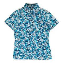 サイズ：M CALLAWAY キャロウェイ  半袖ポロシャツ 花柄 ブルー系 [240001245084] ゴルフウェア レディース ストスト