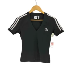 adidas スリーストライプス Vネック Tシャツ レディース スリーストライプス Vネック スリム半袖Tシャツ