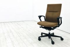 オカムラ デュークチェア ハイバック デューク 高機能チェア 中古オフィス家具 クッション ブラウン エグゼクティブチェア CZ55ZR 【A000002317】