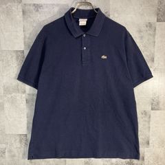 LACOSTE ラコステ 半袖 ポロシャツ 鹿子 ワンポイント刺繍ロゴ ネイビー XXL