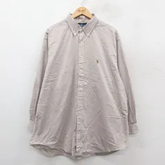 XL/古着 ラルフローレン 長袖 ブランド シャツ メンズ 90s ワンポイントロゴ オックスフォード YARMOUTH 大きいサイズ ロング丈 コットン 