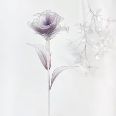 【単品販売】薔薇（パープルグラデ/パール）１本　f3045