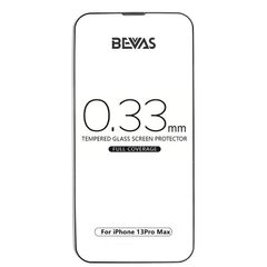 新品  液晶保護フィルム iPhone13Pro Max用 アイフォン13Pro Max用 ガラスフィルム 防塵ネット 全面保護 10倍強化 高透過率 極細黒縁 BEVAS 指紋防止 飛散防止 ガイ ド枠付き 2枚セット