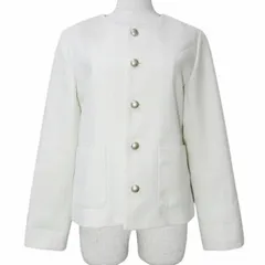 ロペピクニック ROPE Picnic 美品 23SS カラーツイードライクジャケット ノーカラー フォーマル 38 M相当 生成り系 X