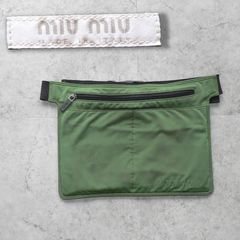 【1999ss】90s MIU MIU green nylon body bag archive
