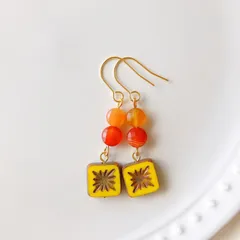 ♦︎新しいことに挑戦してみよう♦︎ ピアス　天然石　チェコビーズ